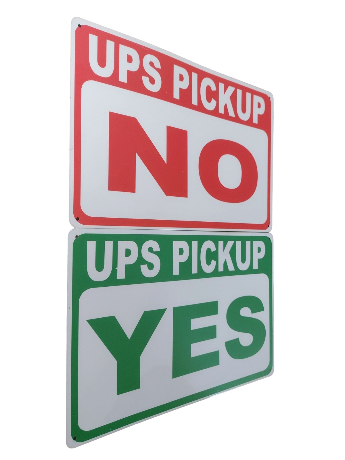 2-Pack UPS Pickup Yes/No 12&Prime; x 8&Prime; Metal Signs