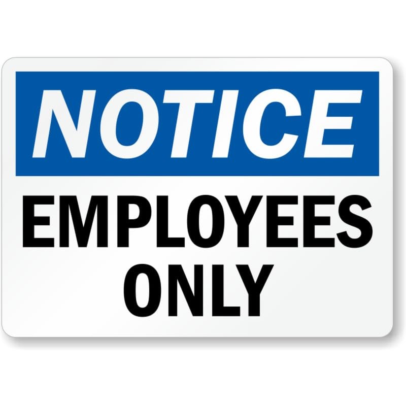 Employees Only Notice Aluminum Weatherproof Sign b01454