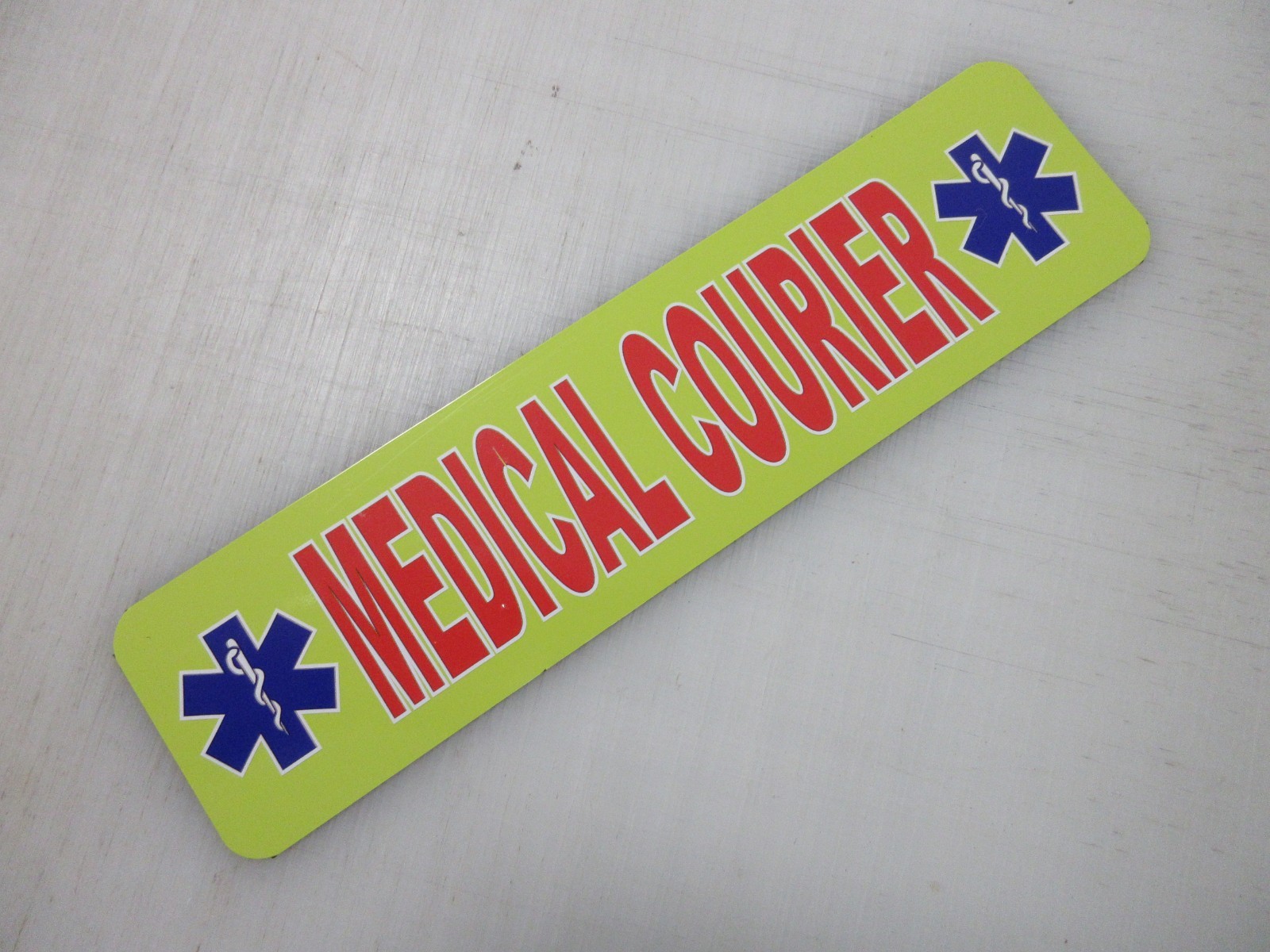 Medical Courier Yellow & Red Blue Vehicle Magnetic Sign 3&Prime;x12&Prime; Car Truck Van SUV