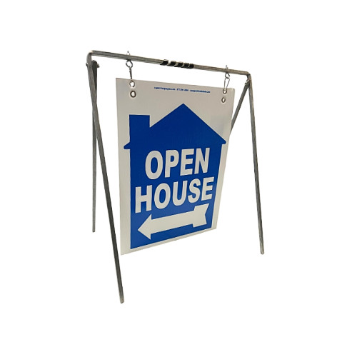 Real Estate Open House Sign Metal A-Frame Kit | 5 Pack | House | Swinger | Blue