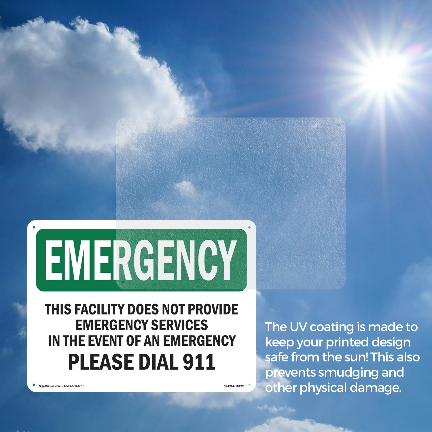 This Facility Does Not Provide OSHA Emergency Sign Metal, Decal – 5 or 10 Pack