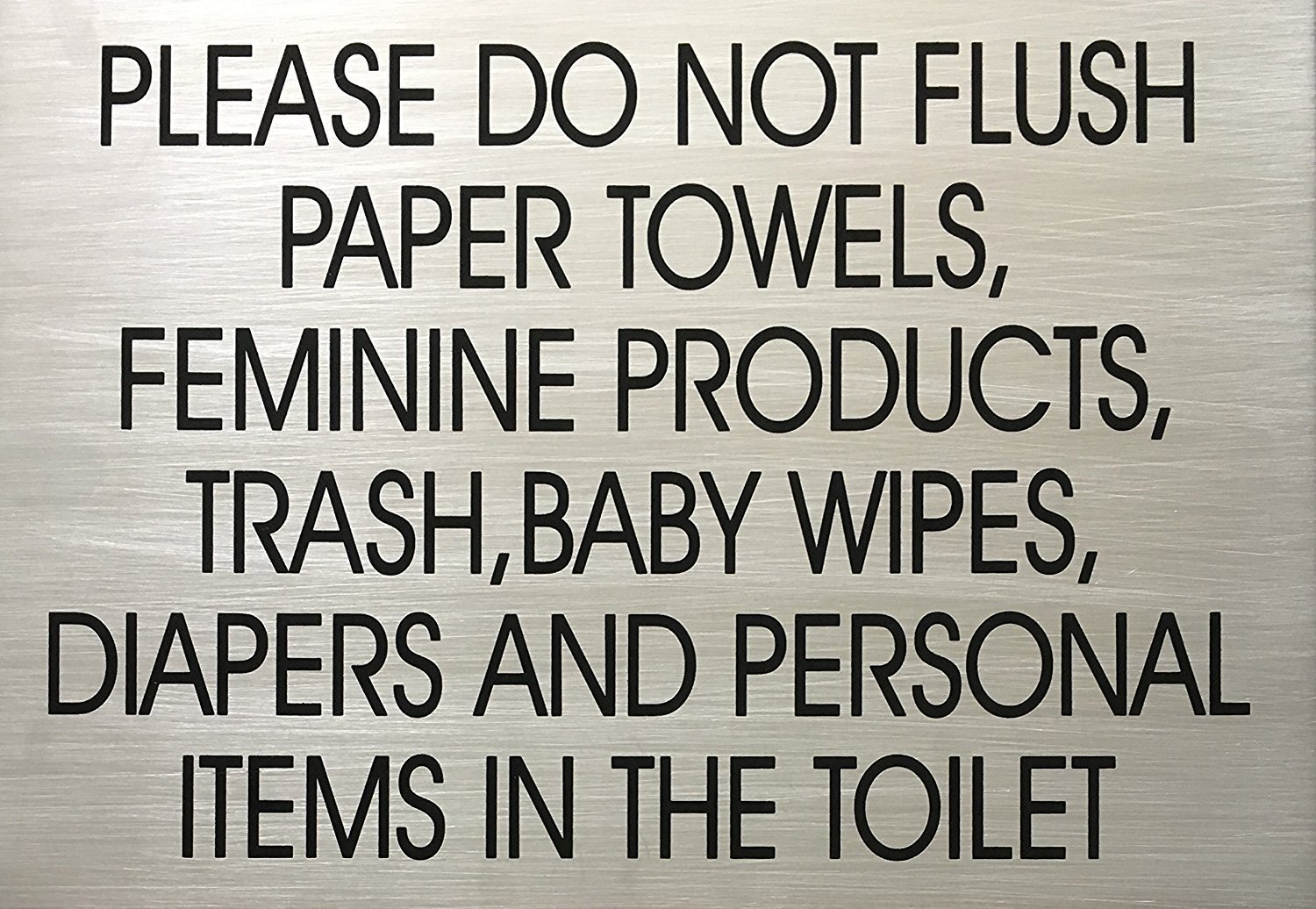 TOILET SIGN- BRUSHED ALUMINUM-REF24-1027