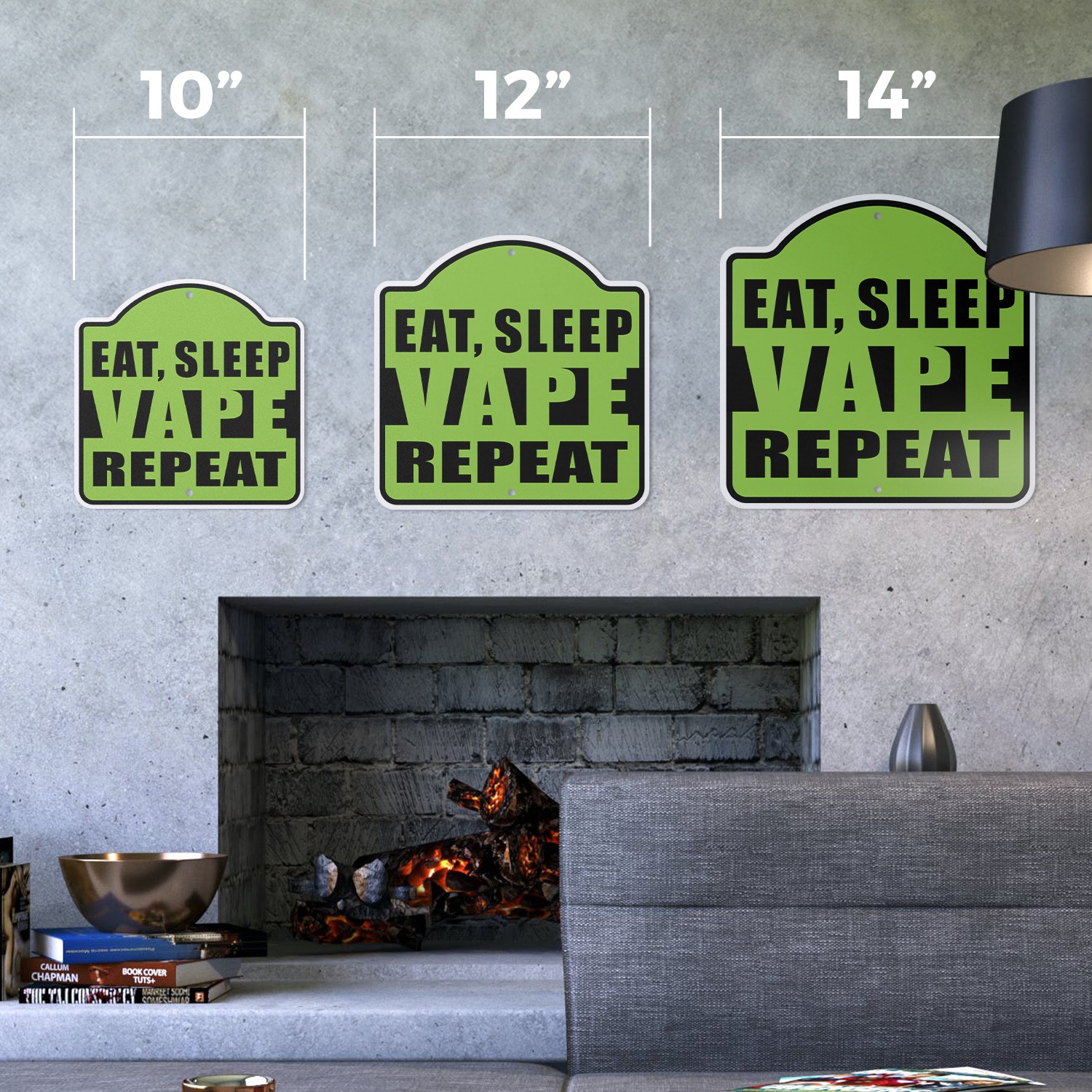 Eat Sleep Repeat Plastic Sign Novelty Gift Funny Joke Gag Road Garage