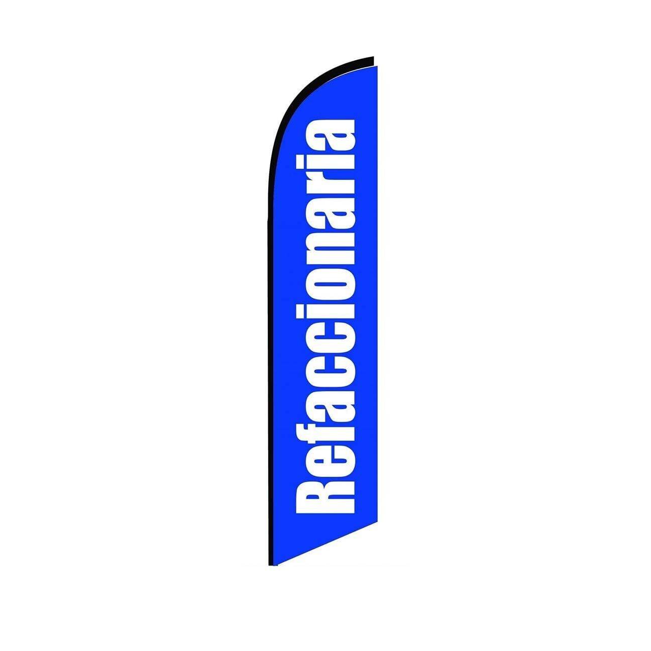 Refaccionaria Blue Swooper Flutter Feather Flag | 3ft W x 11.5ft Tall