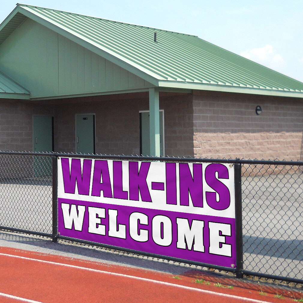 Vinyl Banner Multiple Sizes Walk-Ins Welcome Advertising Printing A Business