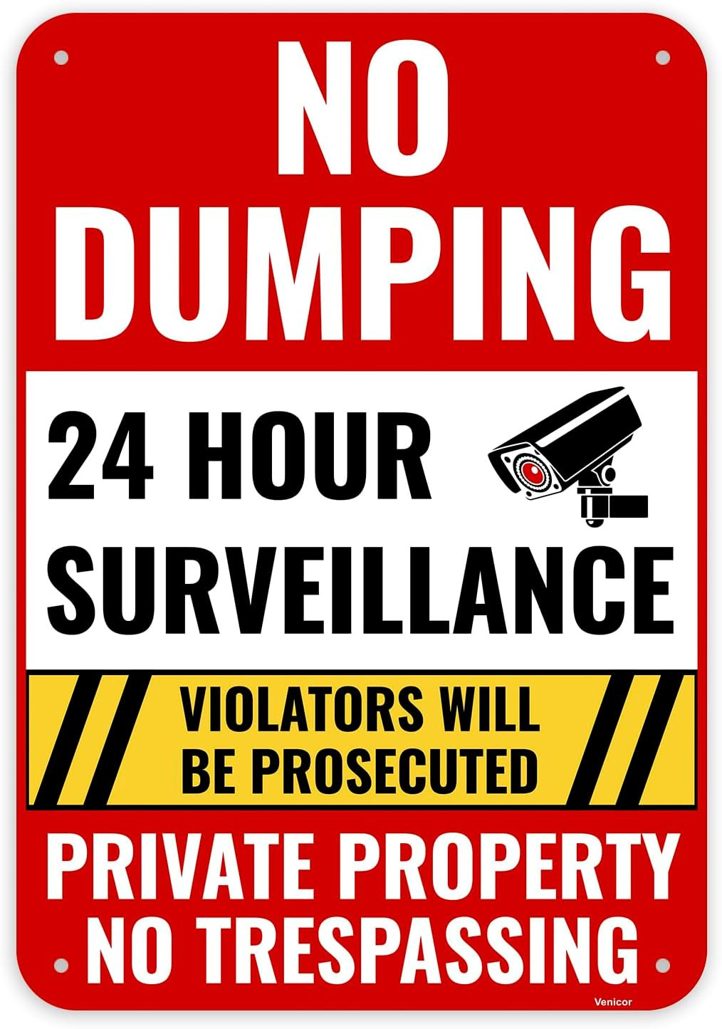 1PC No Dumping Sign Private Property Sign, 13 X 9 Inches – Aluminum – No Illega