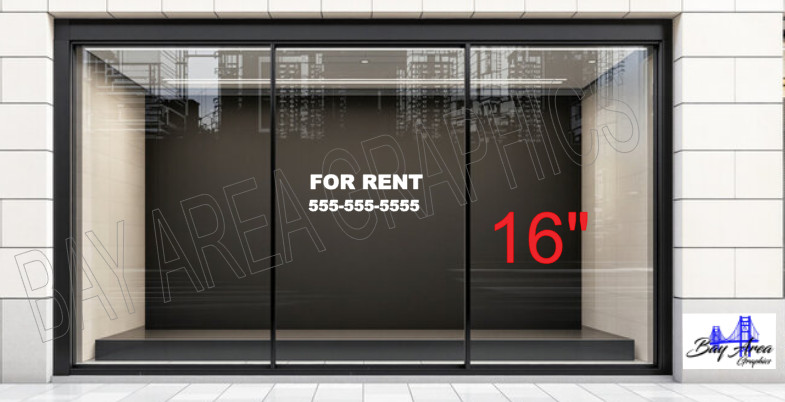 Large FOR RENT Window Sign FOR Exterior Use Oracal 651 Vinyl Waterproof