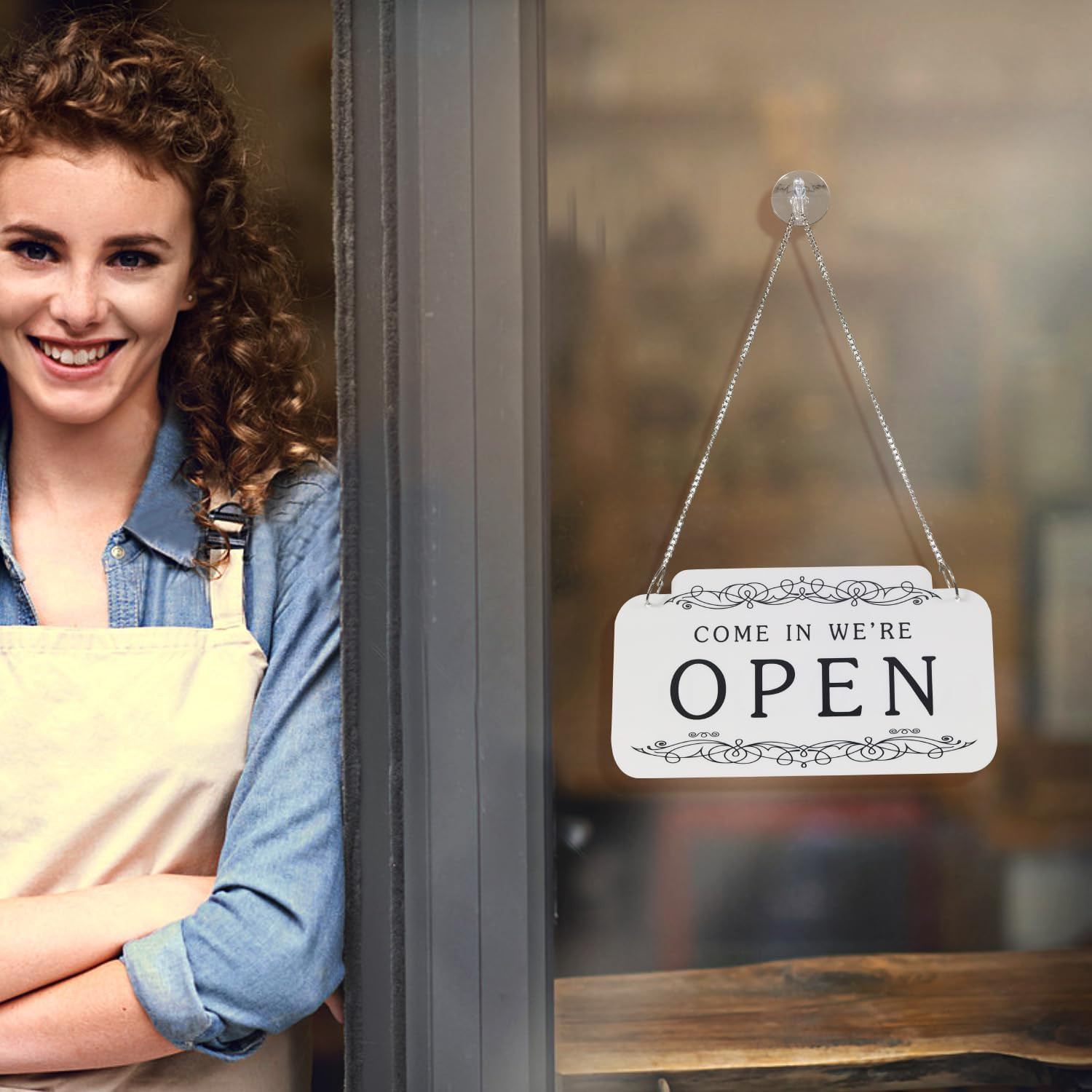 Open and Closed Business Sign Plastic Signboards Double Sided Reversible Open an