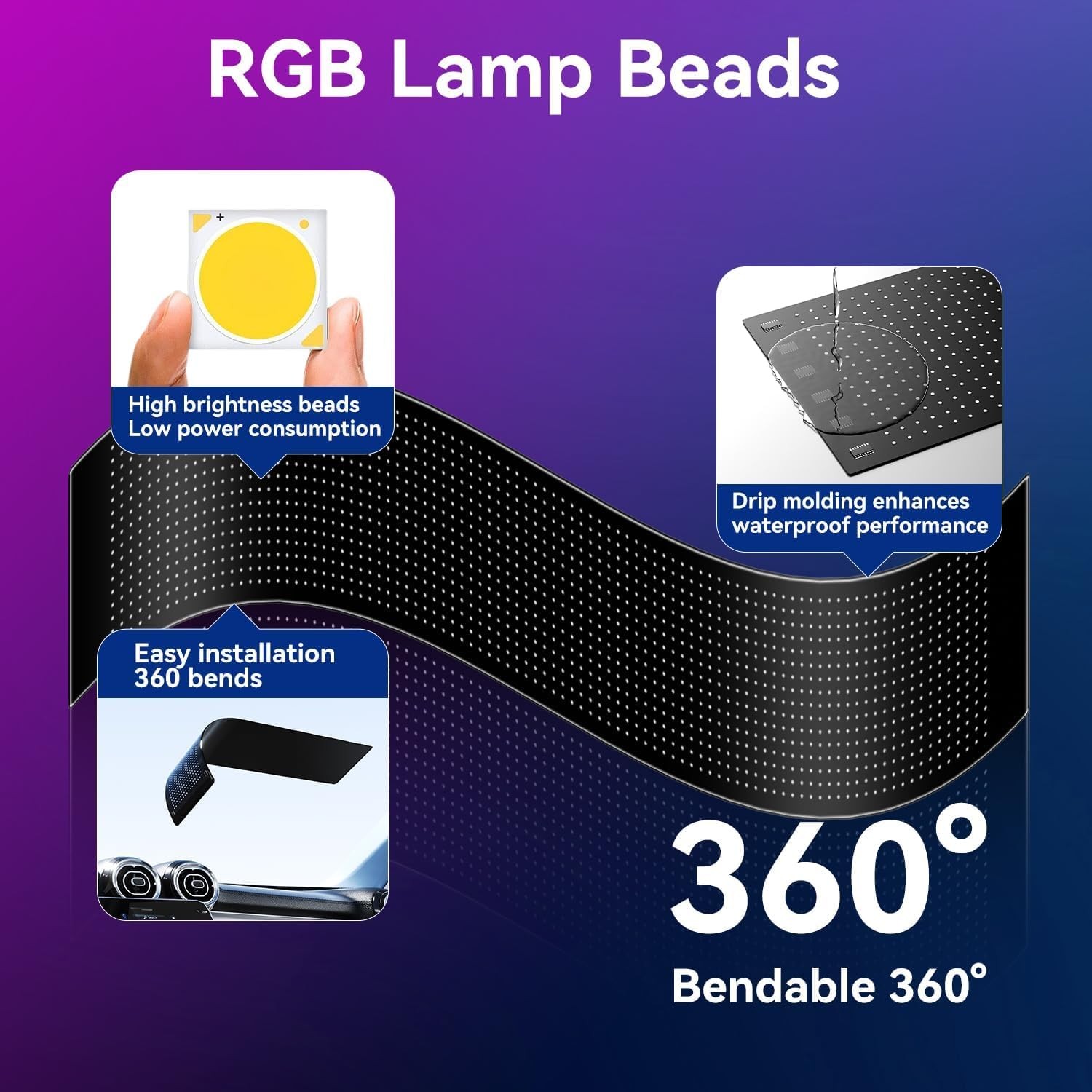 Programmable Sign – 19&Prime; x 5&Prime; Bluetooth APP Controlled Advertising Display,Fle…