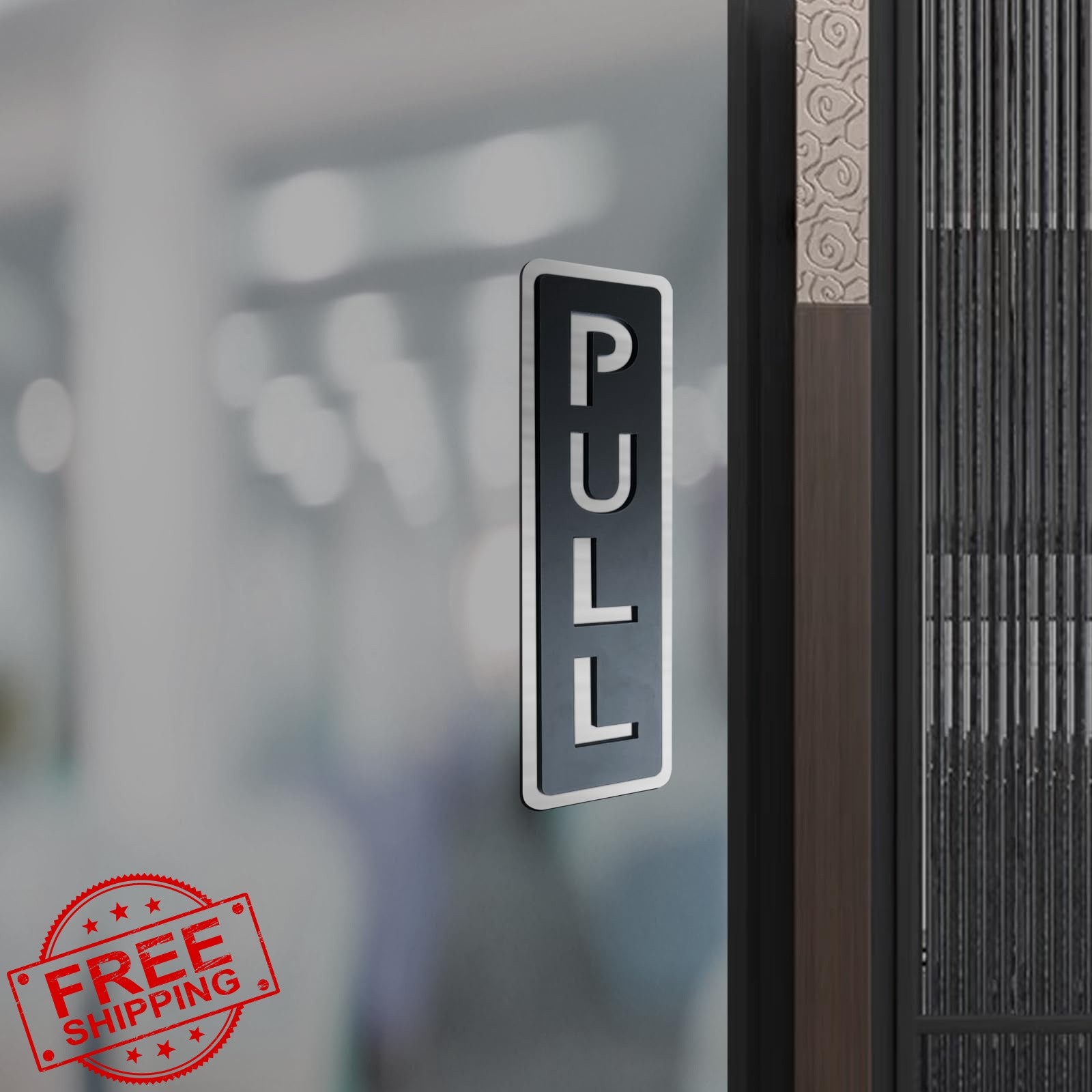 LEMBANG Push Pull Door Sign, Vertical,Double Layer Acrylic,Three-Dimensional,…