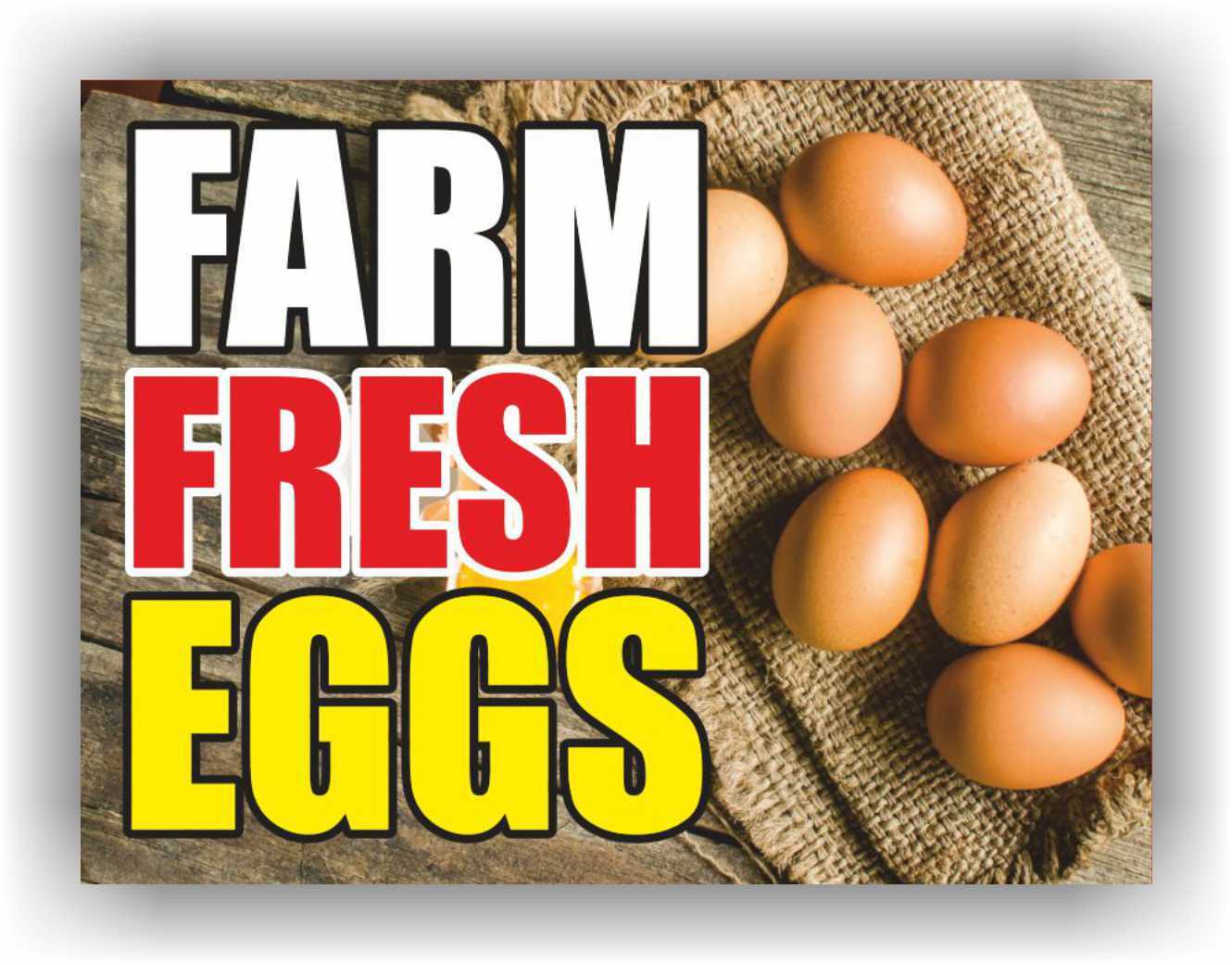 FARM FRESH EGGS Yard Sign Corrugate Plastic with H-Stakes Lawn Sign Chicken