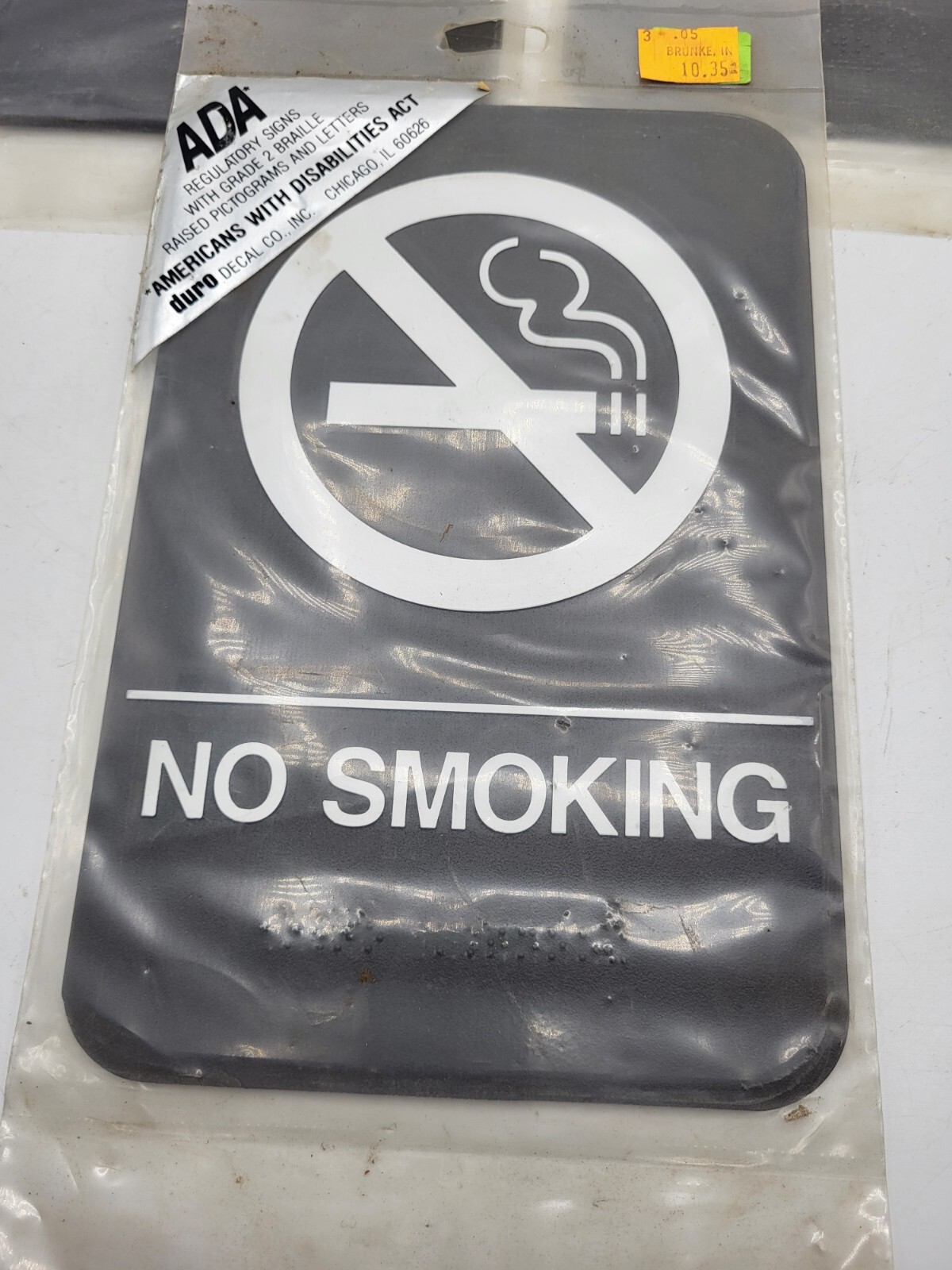 Lot of 3 Vintage NOS Wall Signs Mens Womens Restroom No Smoking Retro ADA