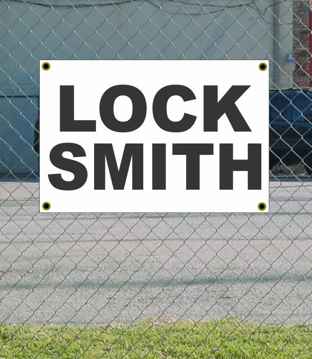 2×3 LOCK SMITH Black & White Banner Sign NEW Discount Size & Price FREE SHIP