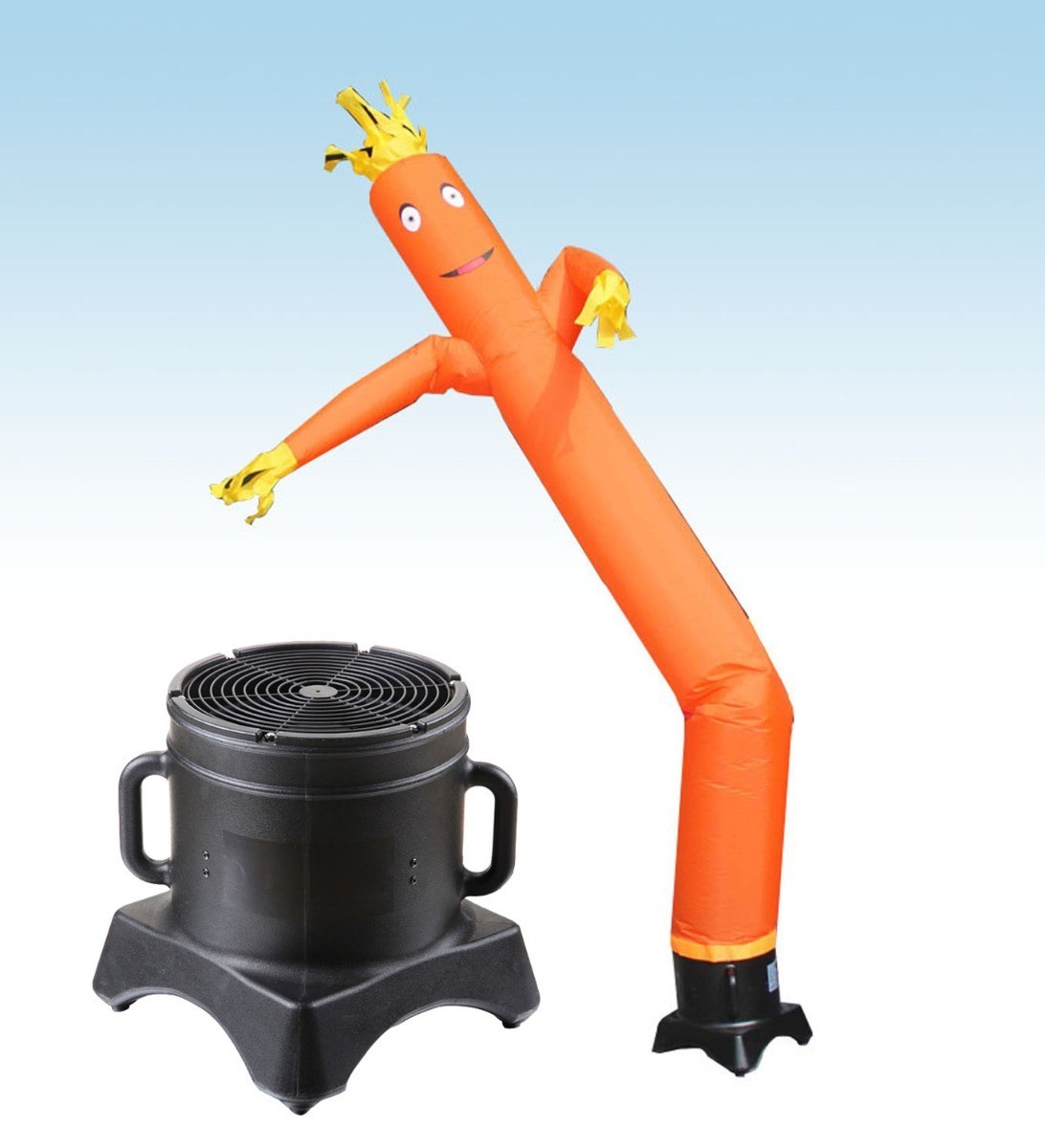 Advertising Inflatable Tube Man 12ft Orange Blow Up Wavy Flailing with Blower