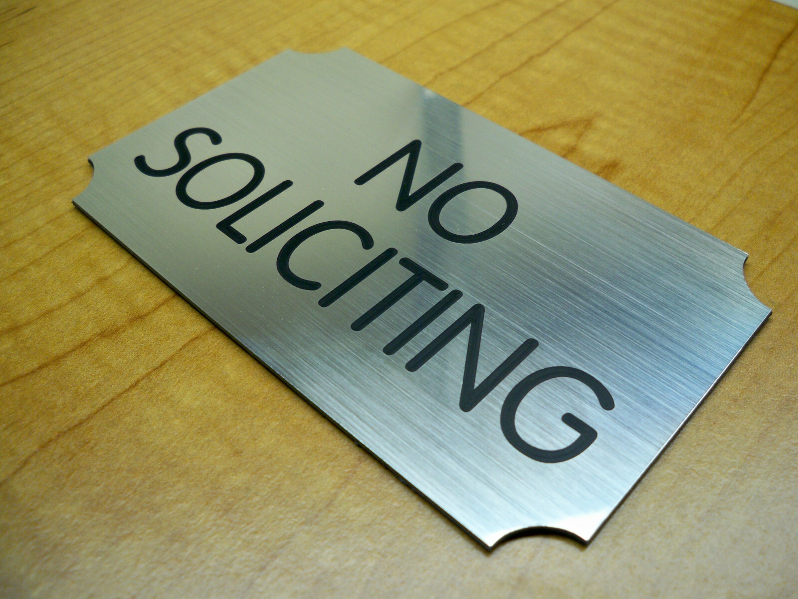 Custom Engraved Brushed Silver 3×5 Office Wall Sign Small Business Door Plaque