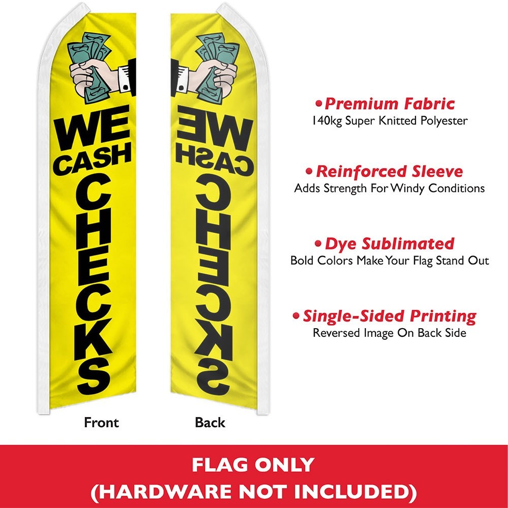 We Cash Checks Advertising Swooper Feather Flutter Flag Money Services