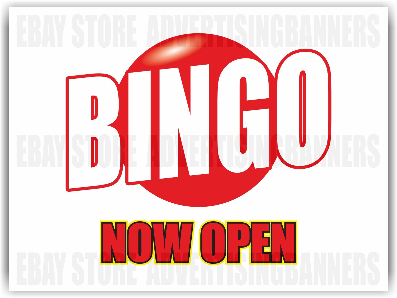 BINGO NOW OPEN Yard Sign with H-Stakes Lottery Tickets Tonight Scratchers