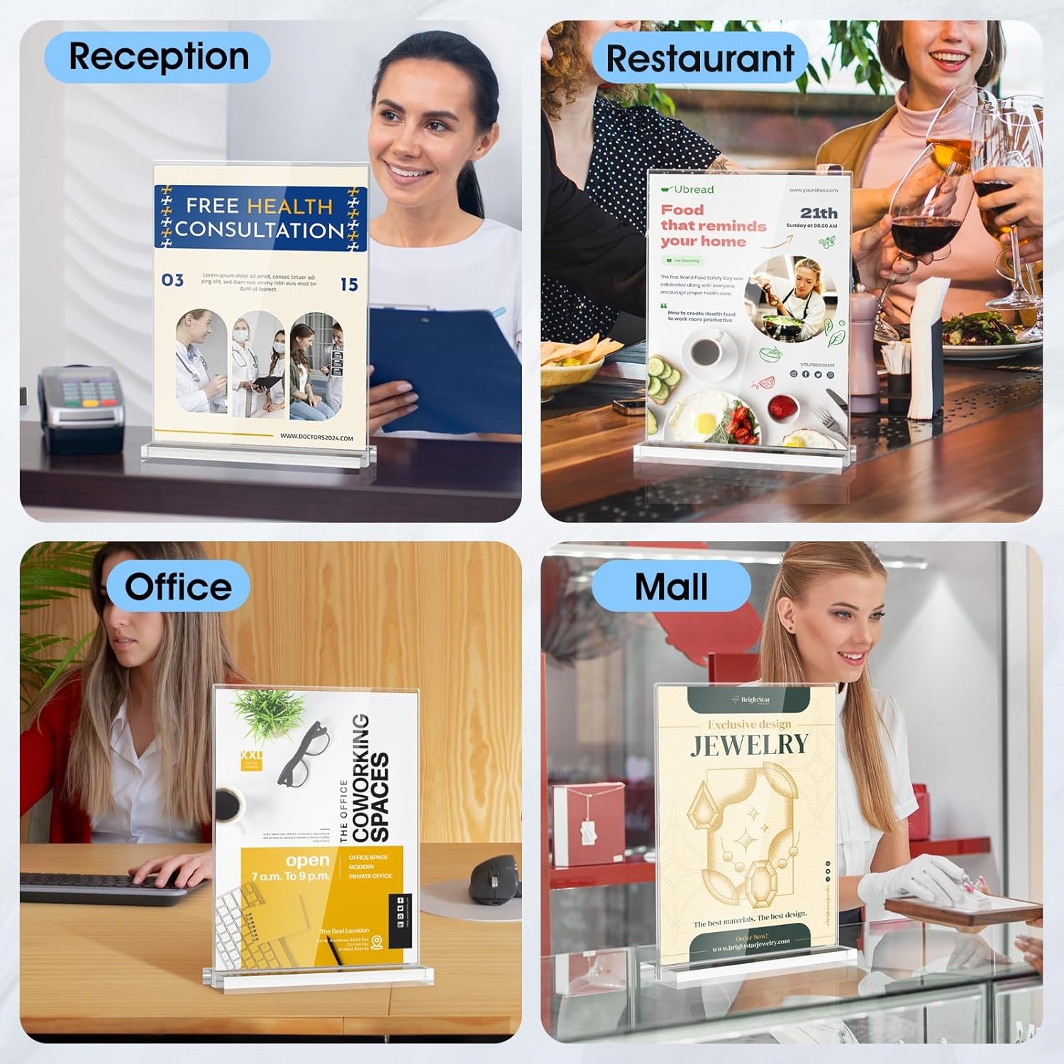 MaxGear Acrylic Sign Holder 8.5 X 11 Inches 1 Pack, Double 8.5 »x11 », Clear