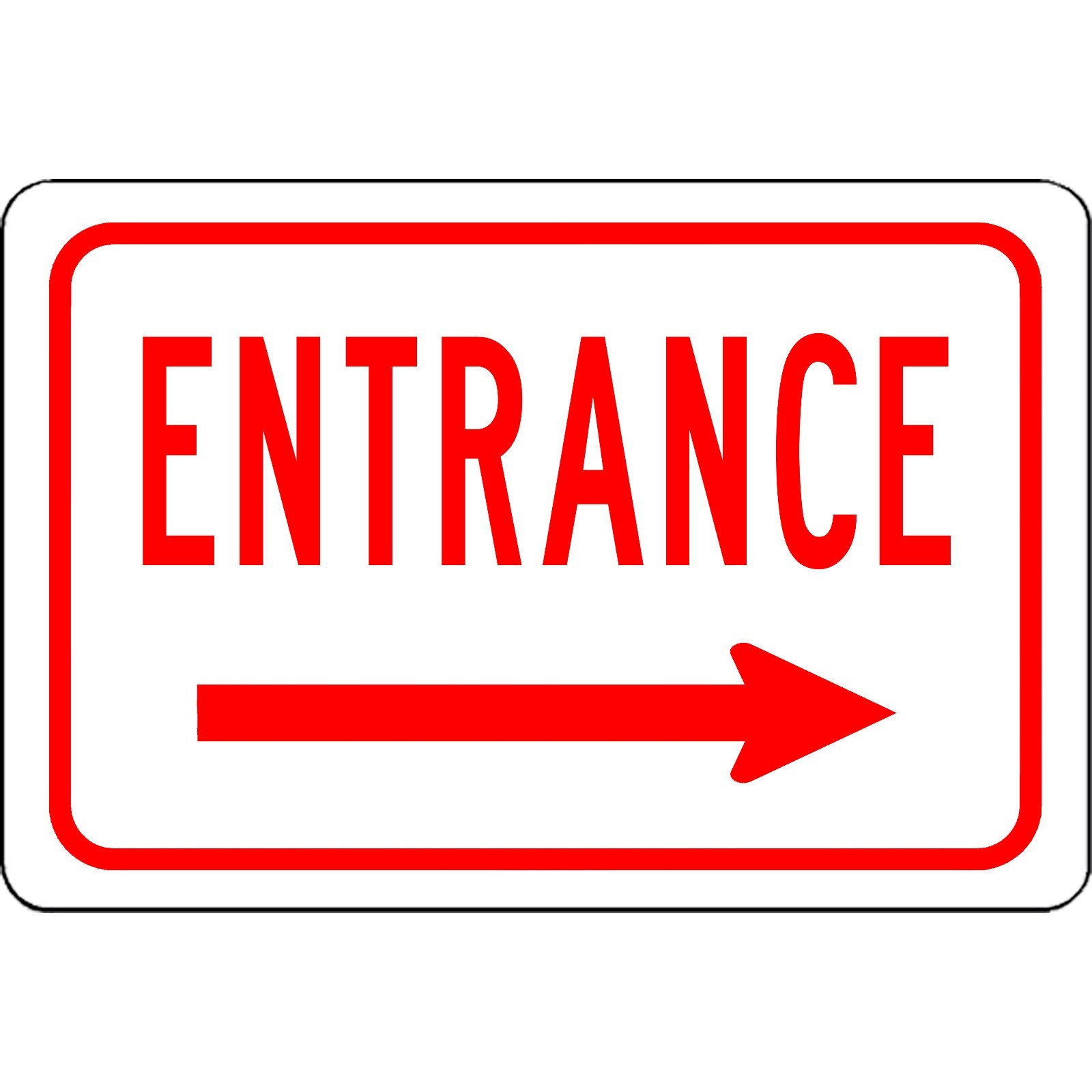 Entrance Sign With Right Pointing Arrow Aluminum Metal Sign 12&Prime;x8&Prime; New