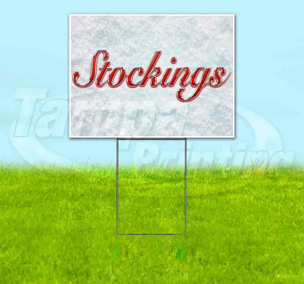 STOCKINGS Yard Sign Corrugated Plastic Bandit Lawn Decoration USA