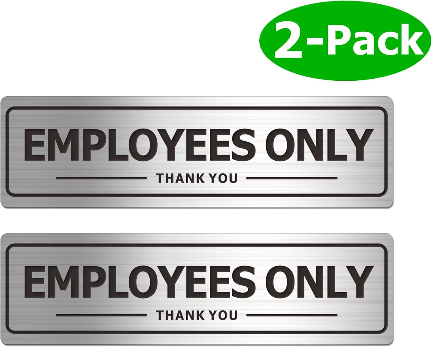 Employees Only Sign – 2 Pack Office Door Signs for Business Store Wall – Aluminu