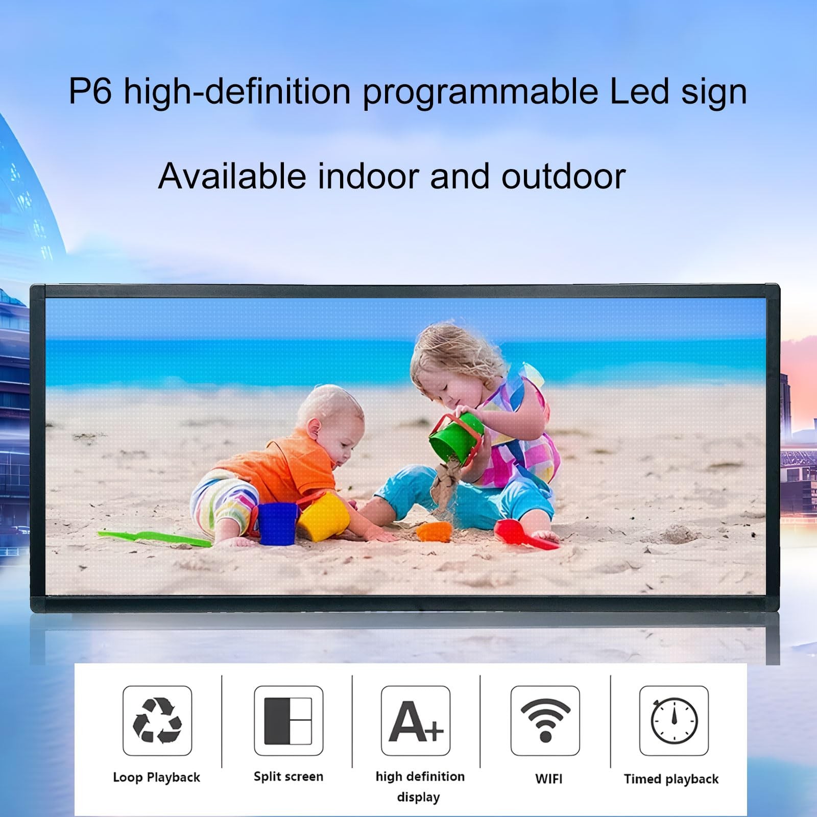 P6 Programmable Scrolling Led Sign Custom Digital Signage Displays 40&Prime;X17&Prime;