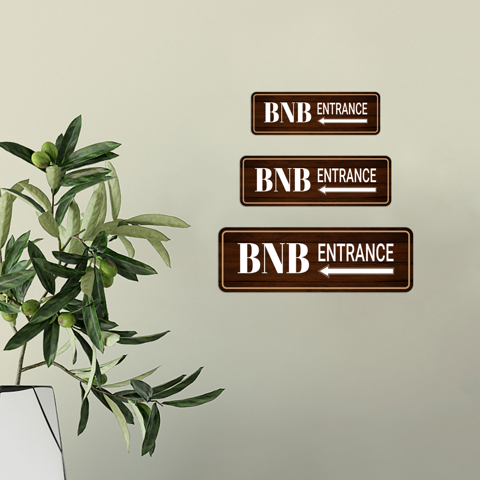 Standard Plus BNB Entrance (Left Arrow) Door or Wall Sign | BnB Hosting Signage