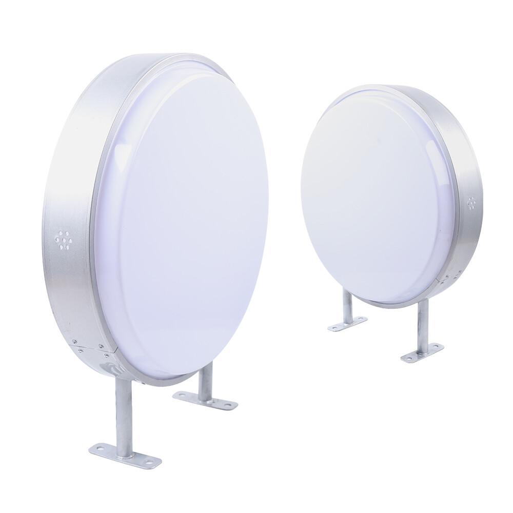 20&Prime; LED Double Sided Round Light Box Outdoor Sign Advertising Projecting Light