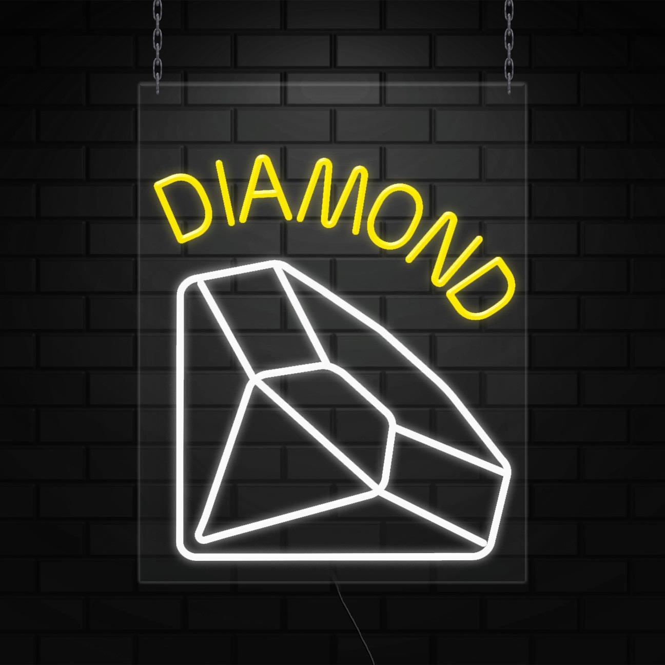 Diamond Sign for Business Displays | LED Flex Neon | 24&Prime;W x 31&Prime;H x 1&Prime;D