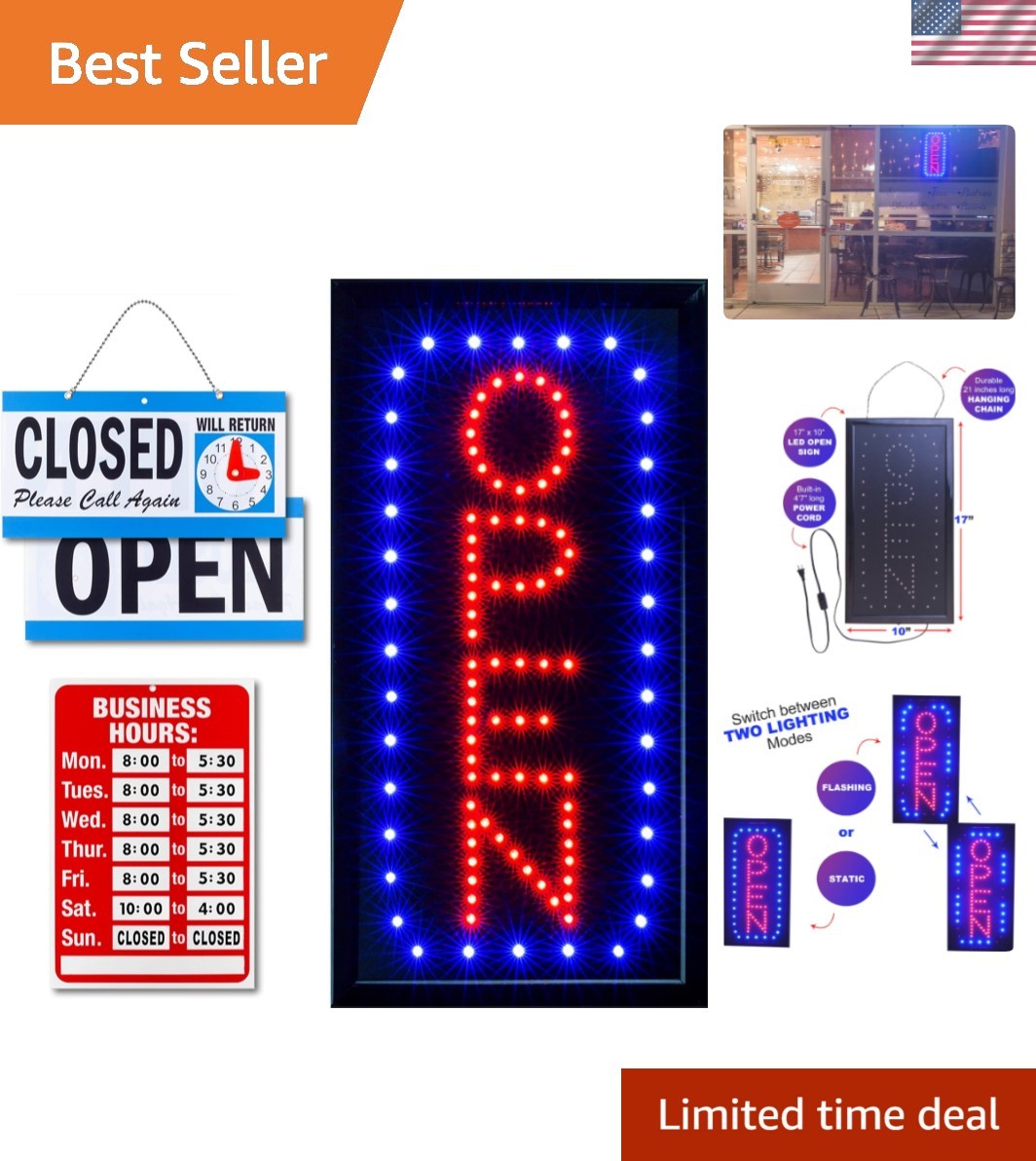 Compact Neon Open Sign with Dual Lighting Modes – Attract Customers Every Hour