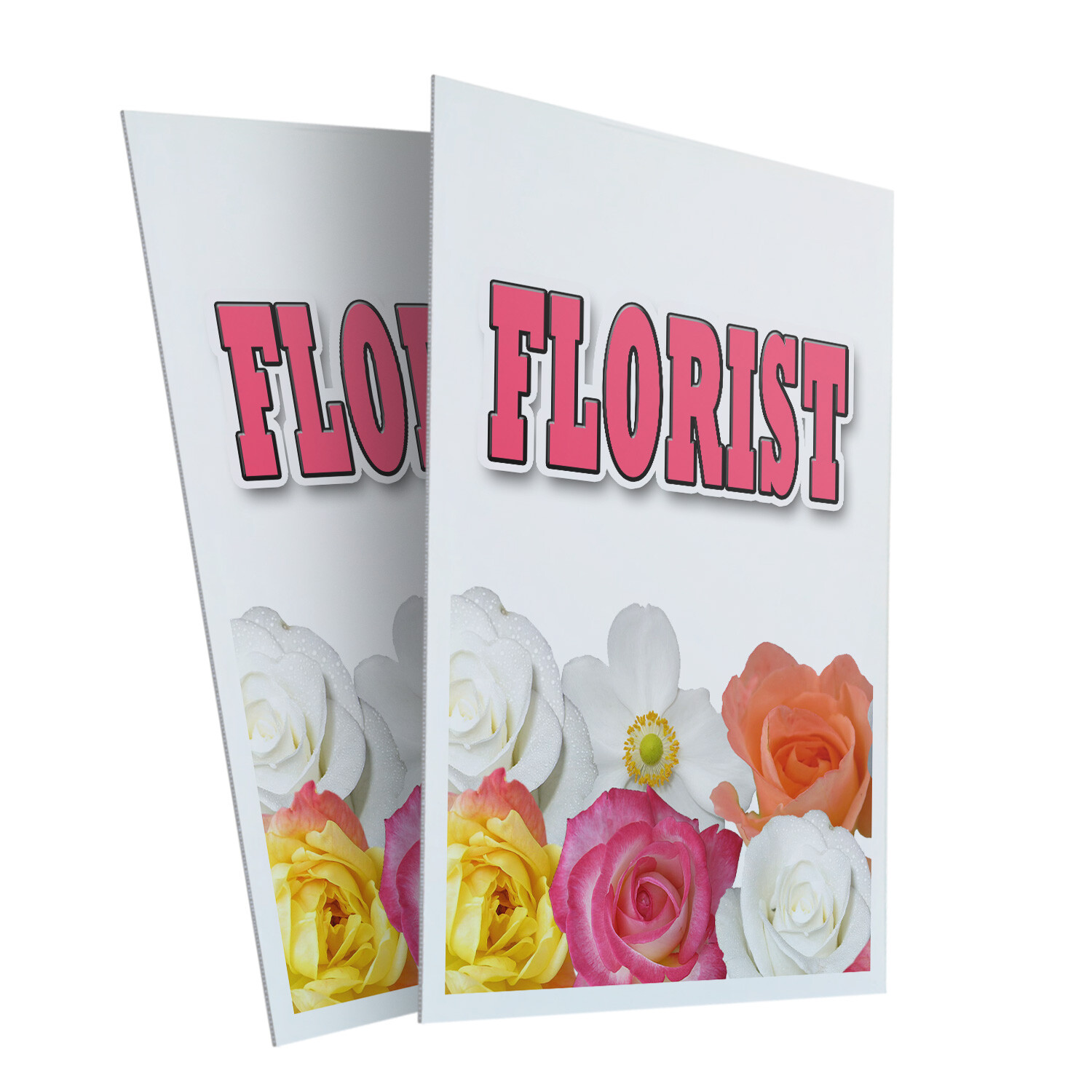 Florist 24&Prime; x 36&Prime; 2 Pack Of Store Sign Plastic Or Decal