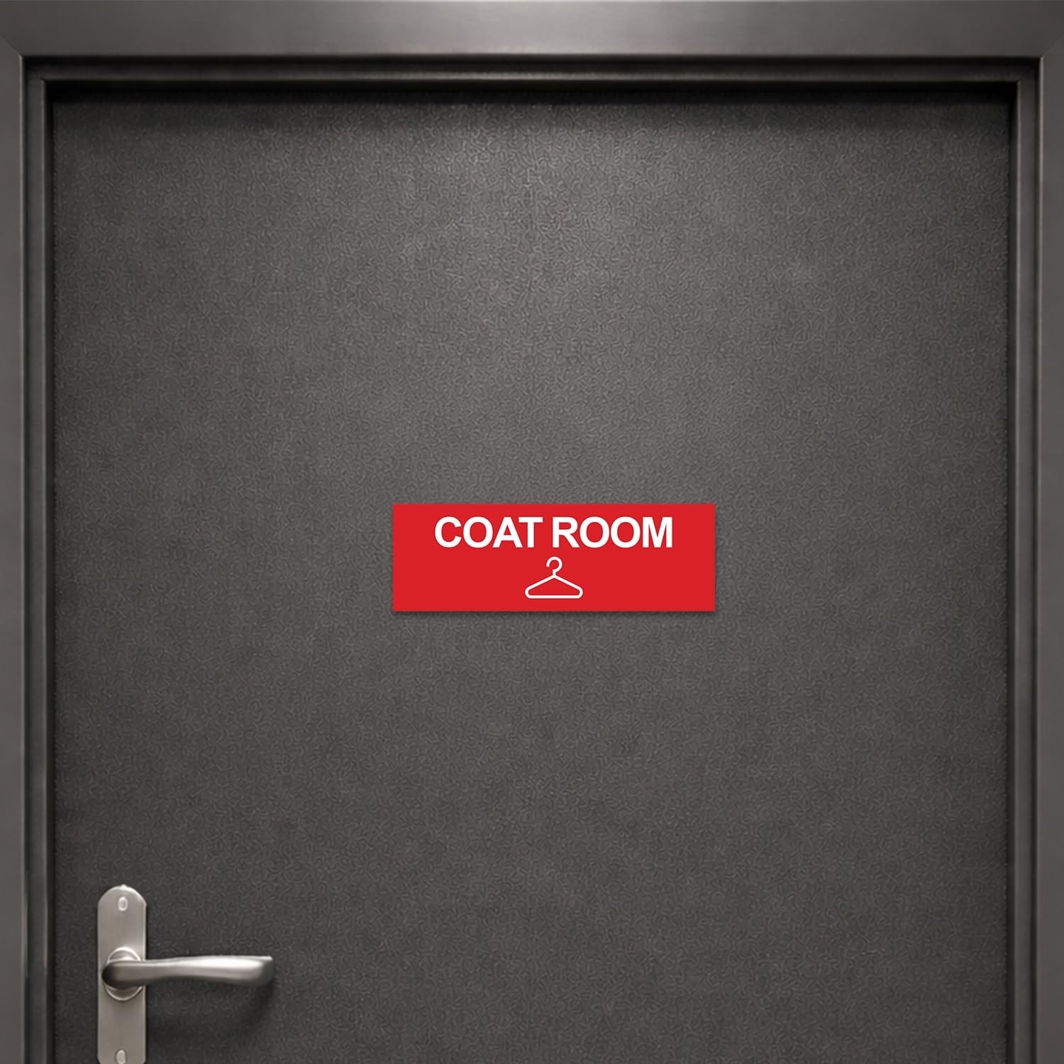 Basic Coat Room Sign Brushed Silver Large Door Wall Office Marker Plaque