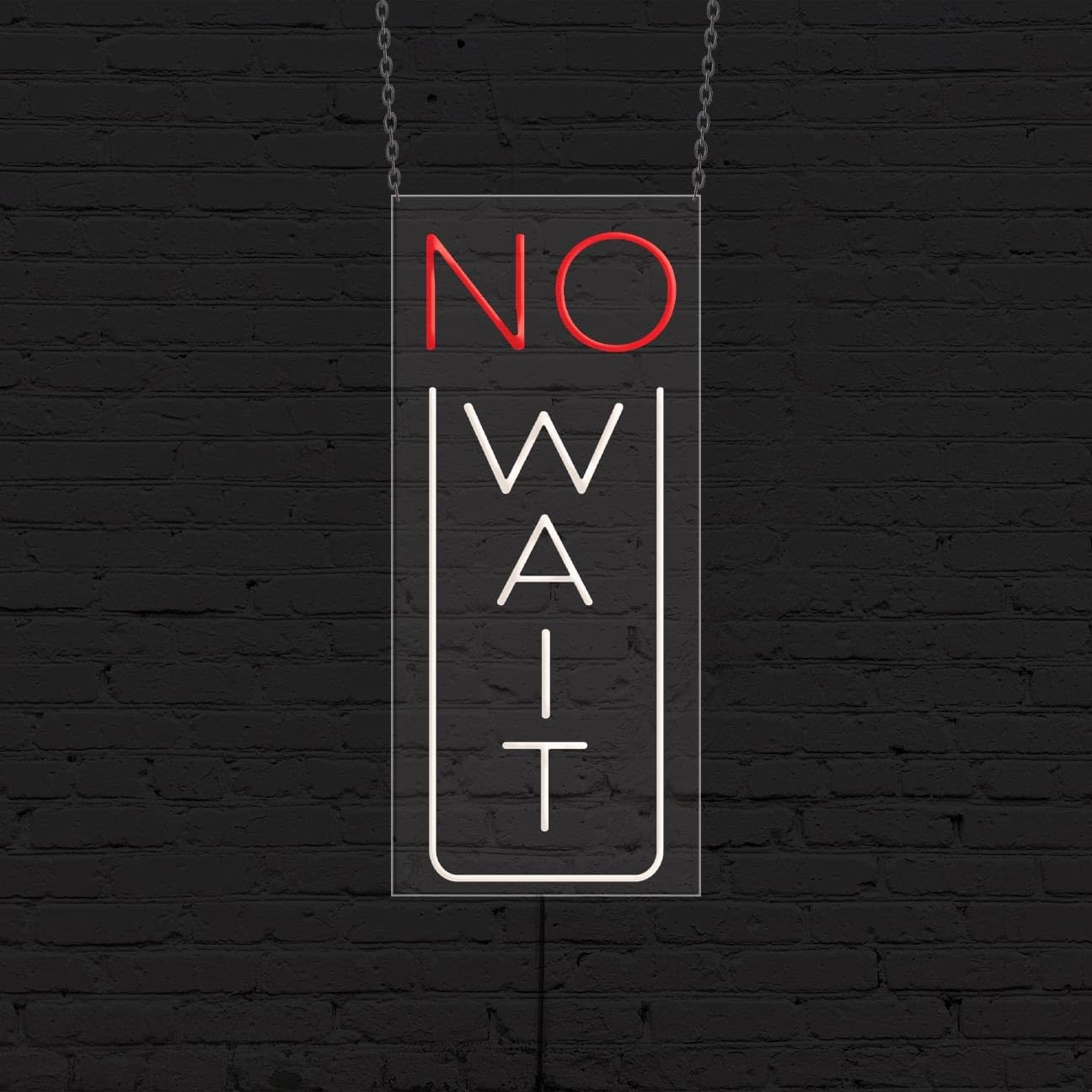 No Wait Sign for Business Displays | LED Flex Neon | 13&Prime;W x 32&Prime;H x 1&Prime;D