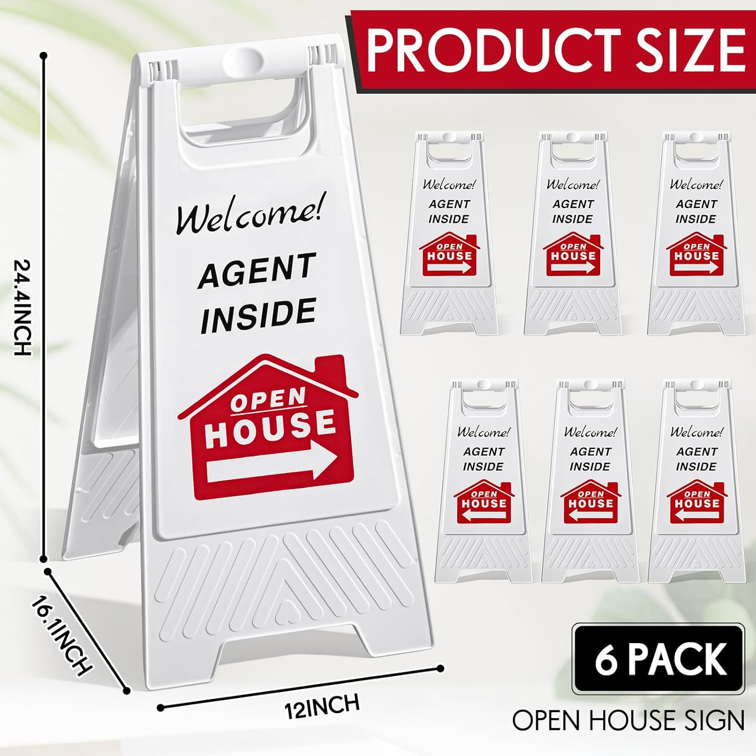 6 Pack Open House Signs for Real Estate, 24 » X 12 » Double Sided Real Estate Si