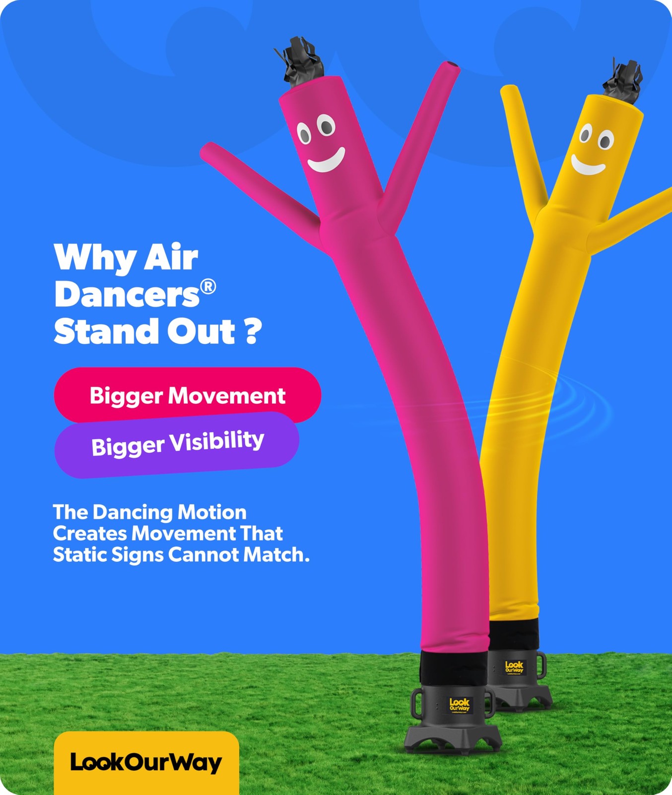 Lookourway Air Dancers Inflatable Tube Man Attachment – 10 Feet Tall Wacky