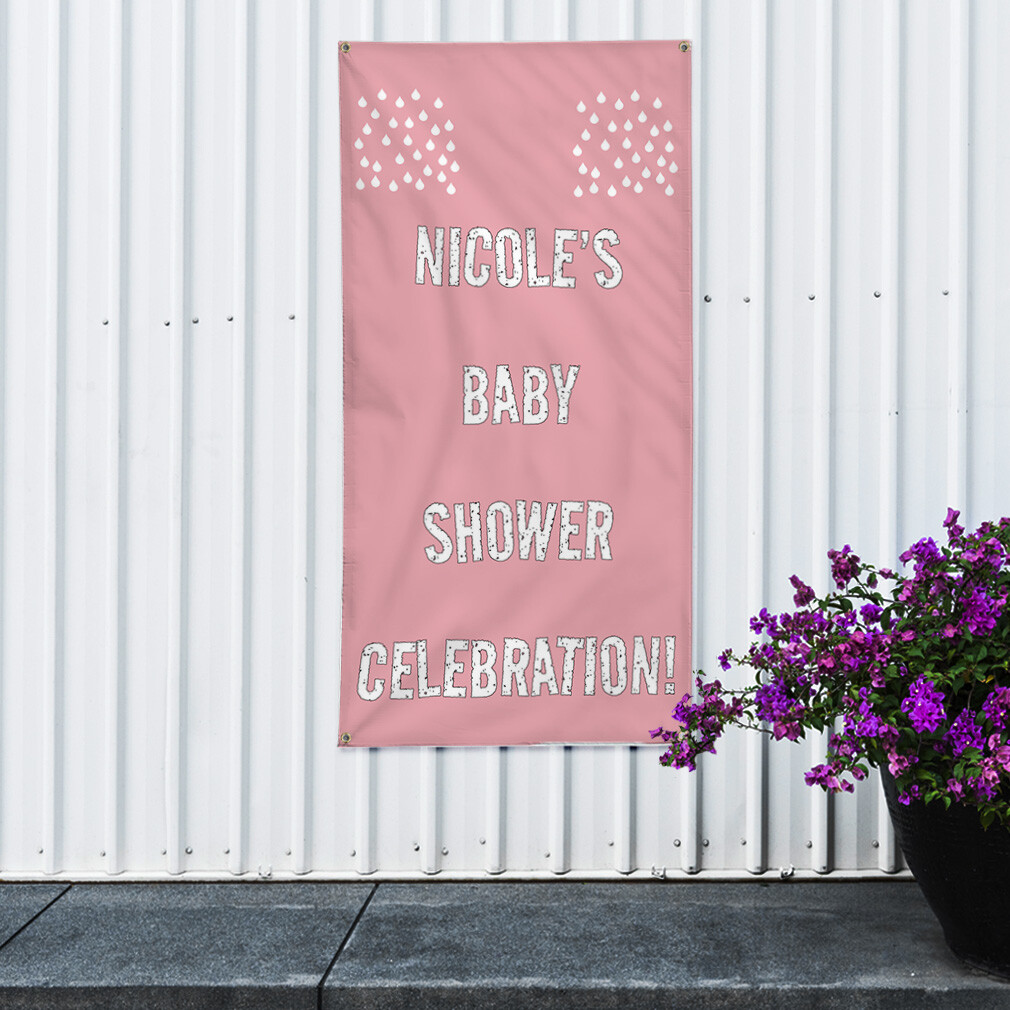 Vertical Vinyl Banner Multiple Sizes Custom Baby Name Shower Celebration U
