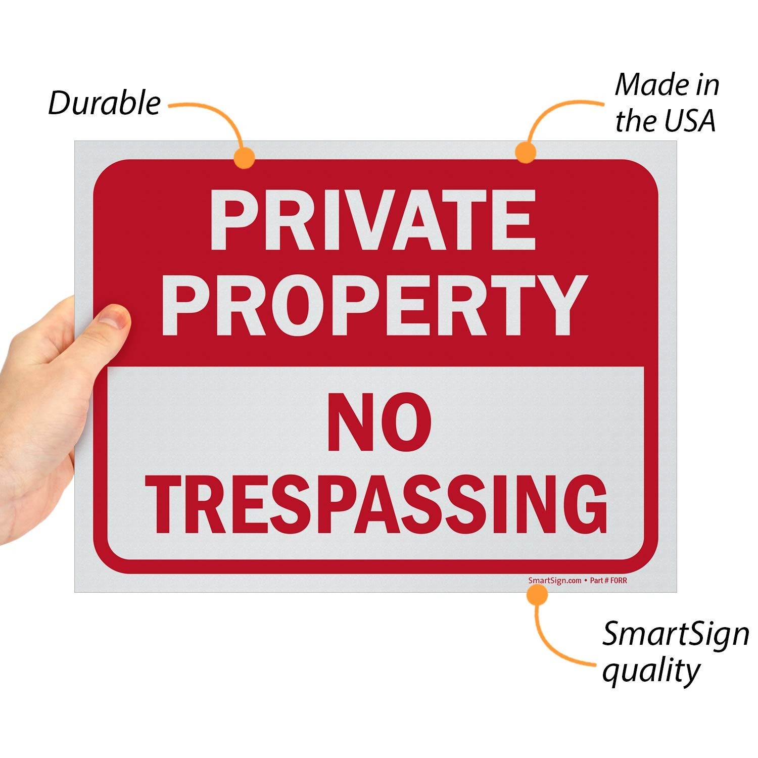 5 Pcs 12×9 Inch Plastic Private Property No Trespassing Signs for Indoor Outdoor