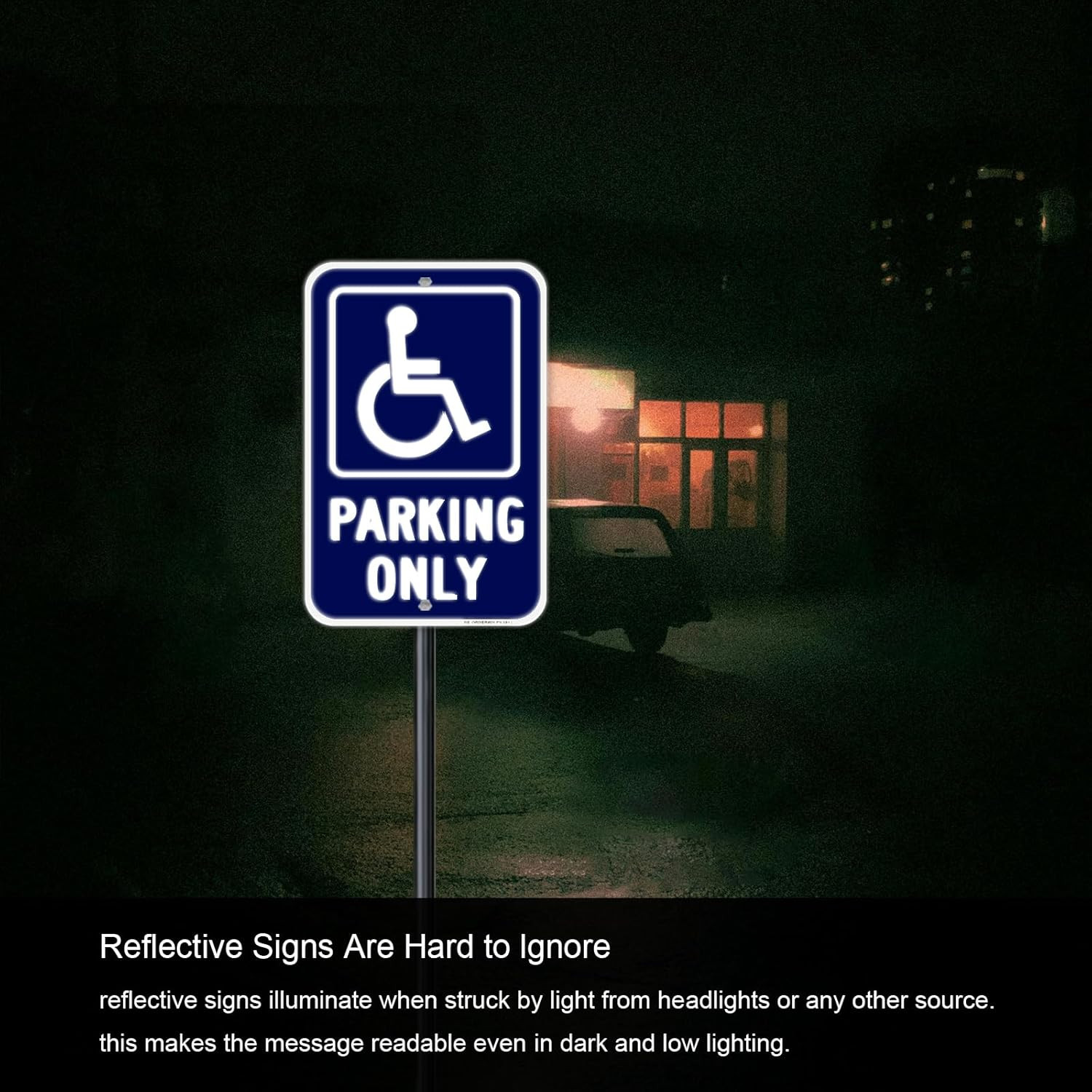 4 Pack Handicap Parking Only Signs, 12&Prime; X 18&Prime; Heavy-Duty Aluminum Handicapped