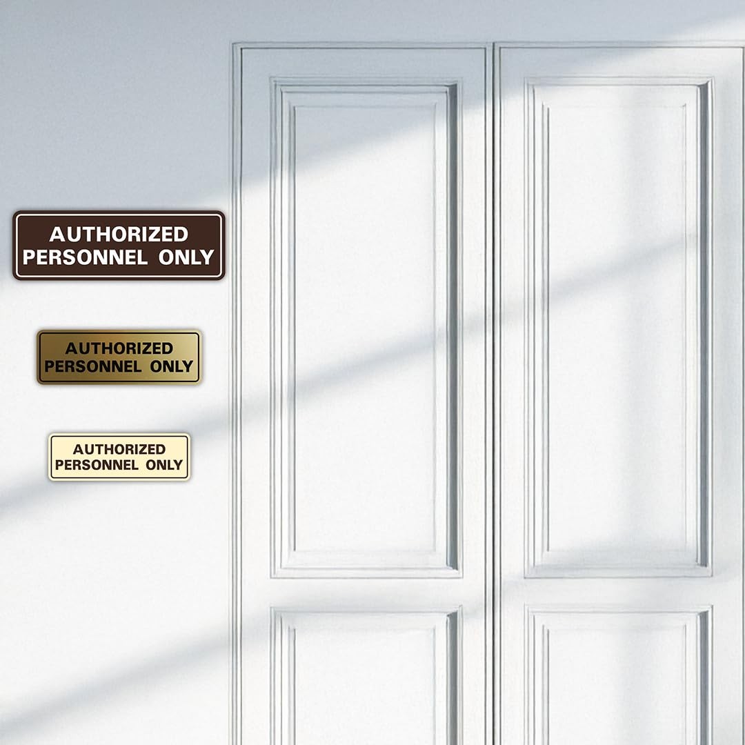 Authorized Personnel Only Wall Door Sign Secure Access Control Black