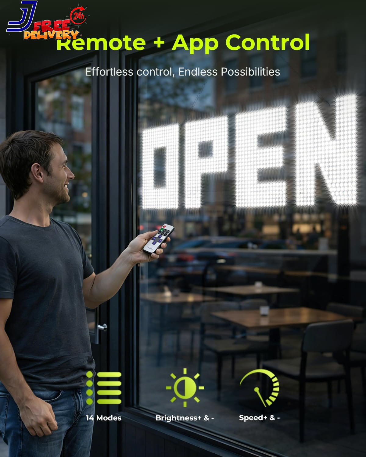 43&Prime;X14&Prime; Large LED Open Sign Super Bright Open Signs for Business Dimmable Cafes