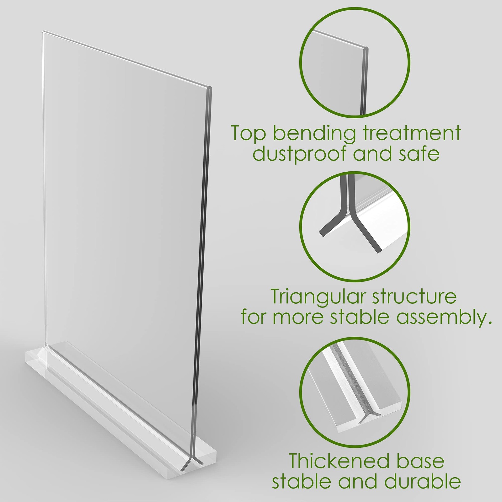 newnewshow 8.5×11 Acrylic Sign Holder 3 Pack Vertical 3 8.5*11, Clear