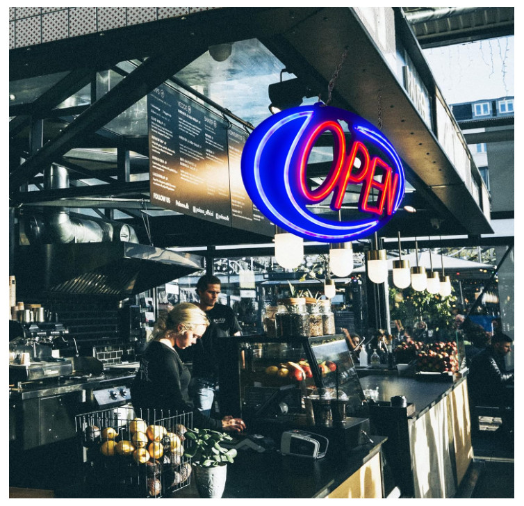 32×16 LED Open Sign Bright Neon Light Remote Flash Bar Shop Window Blue Red