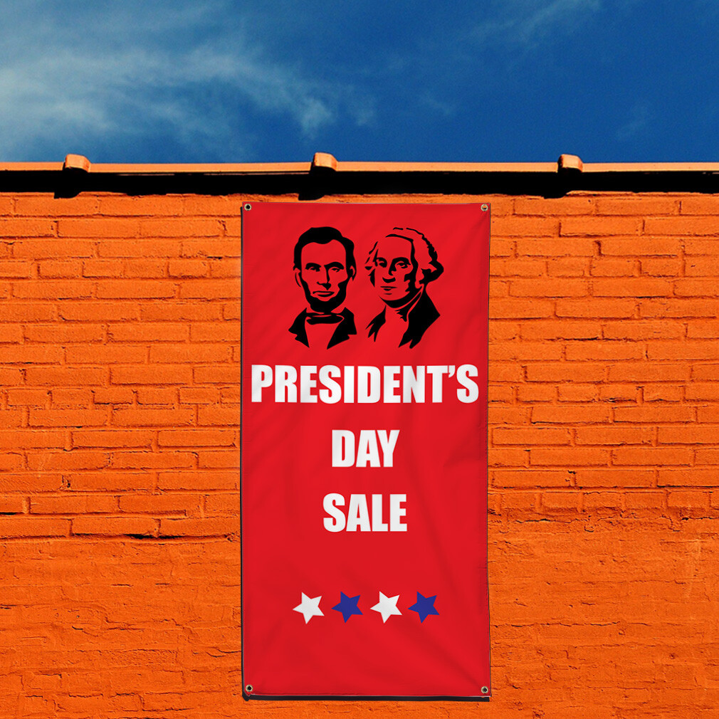 Vertical Vinyl Banner Multiple Sizes Presidents Day Deal Business Outdoor