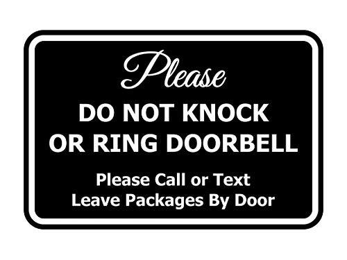 Classic Framed DO NOT Knock OR Ring DOORBELL () – Small Small (4&Prime; x 6&Prime;) Black