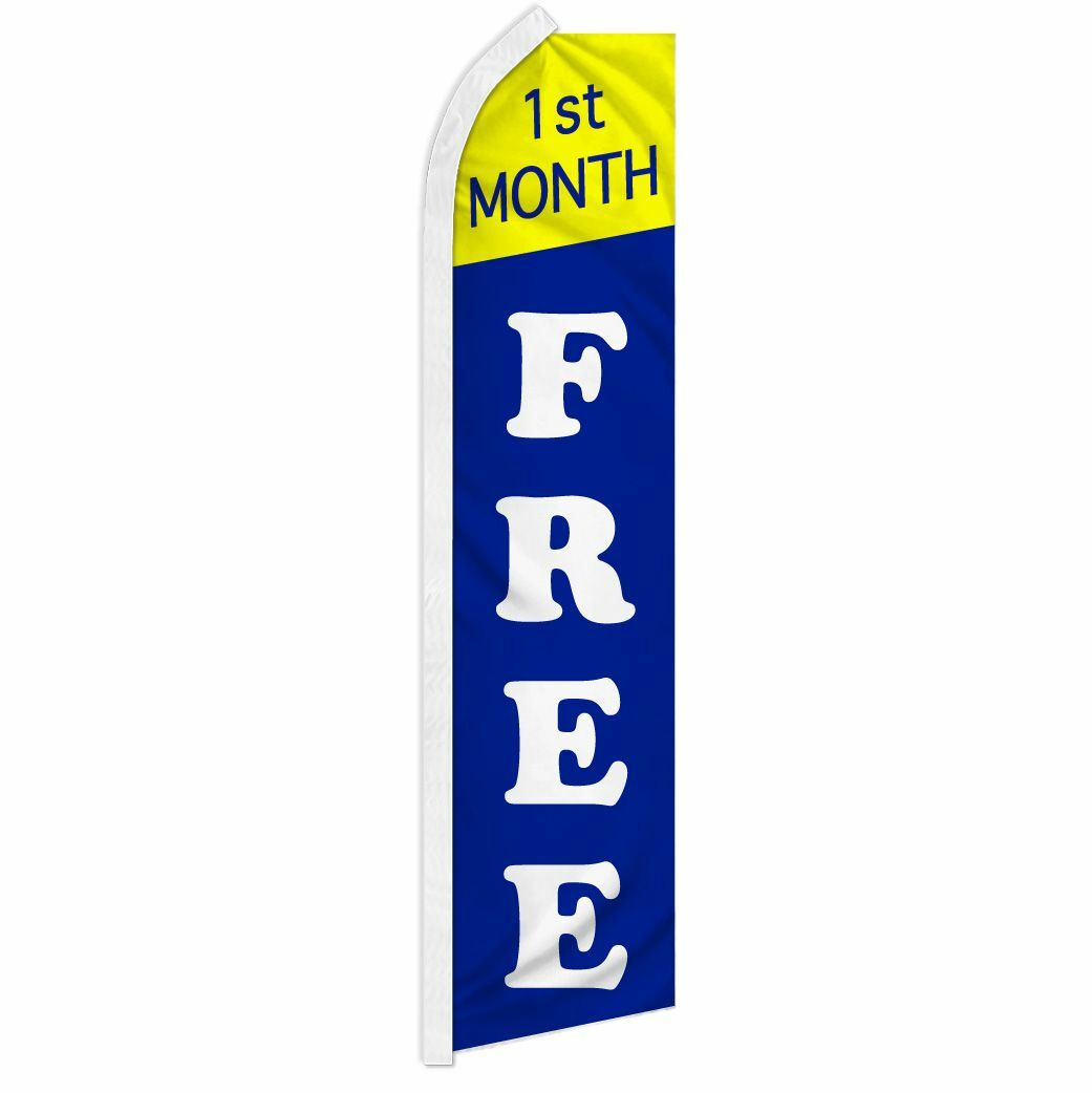 « 1ST MONTH FREE » advertising super flag swooper banner business sign rent lease