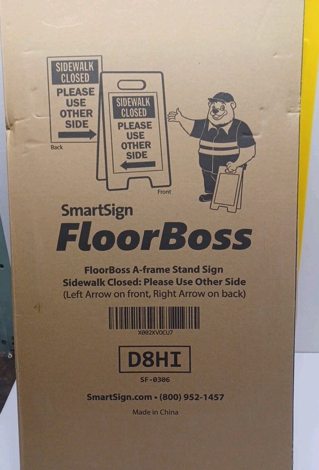 A-frame Sidewalk Closed Please Use Other Side With Arrow Double Sided 12&Prime;×24&Prime;