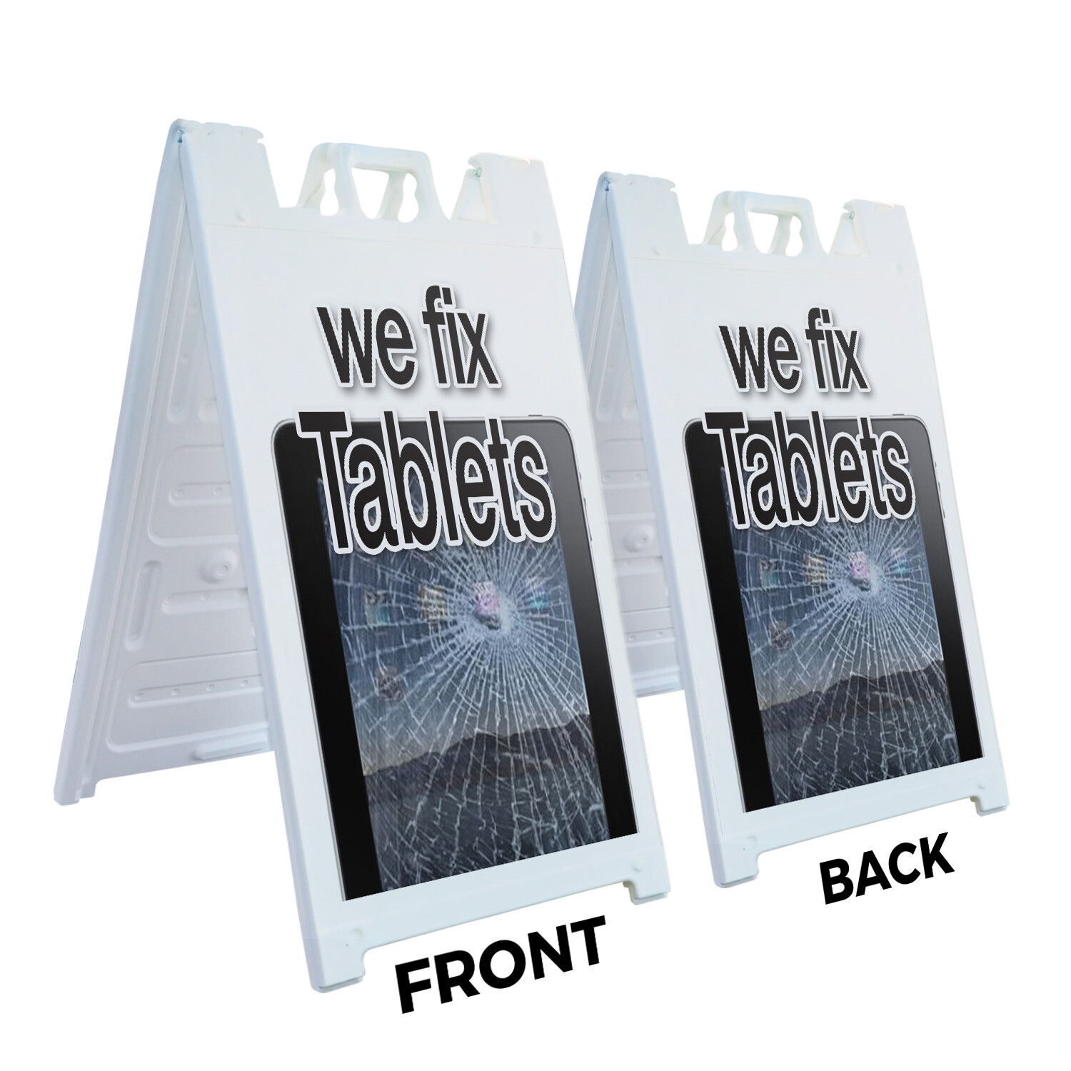 A-frame Sidewalk We Fix Tablets 24&Prime; x 36&Prime; Double Sided A-Frame Sidewalk Sign