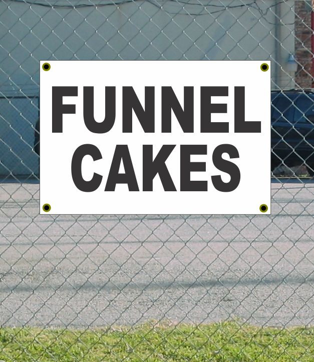 2×3 FUNNEL CAKE Black & White Banner Sign NEW Discount Size & Price FREE SHIP