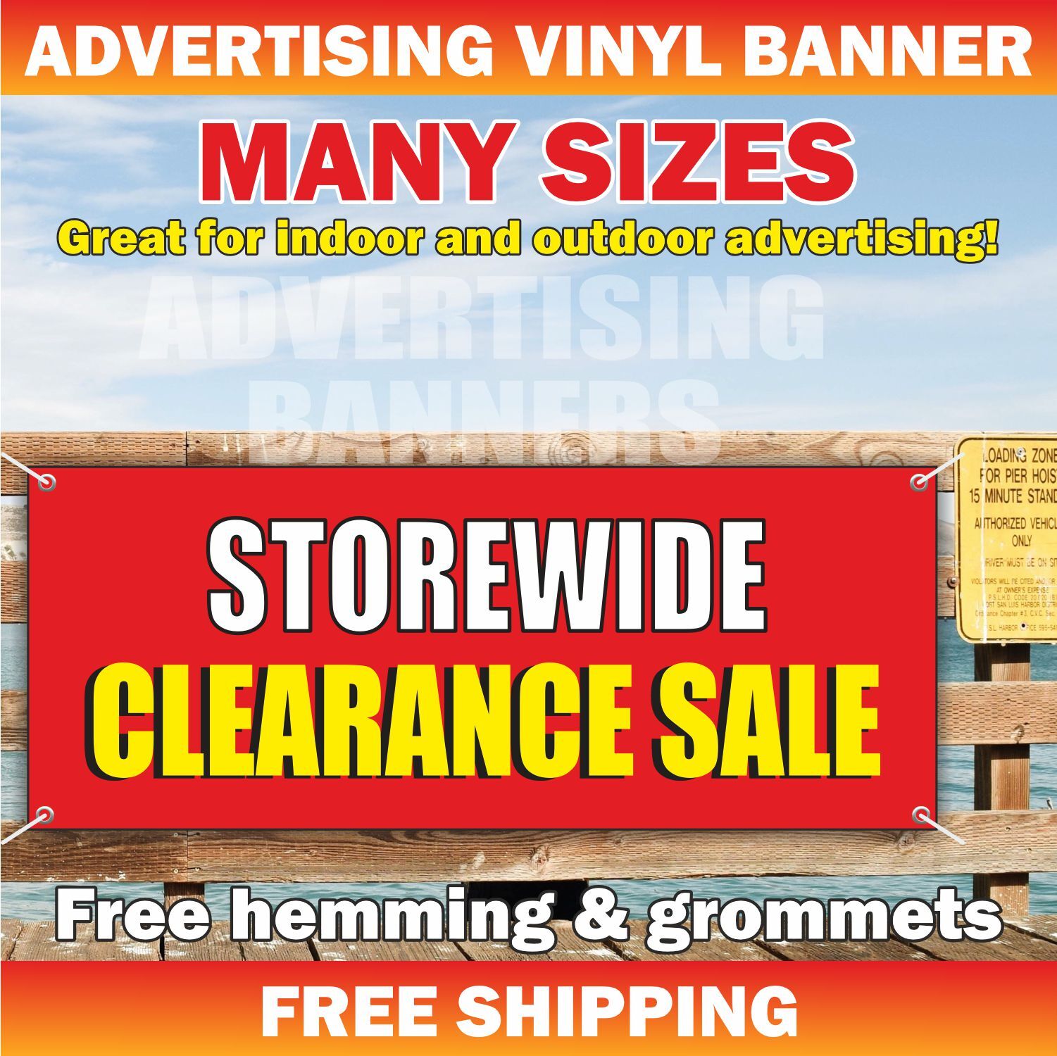 STOREWIDE CLEARANCE SALE Advertising Banner Vinyl Mesh Sign sale save discount