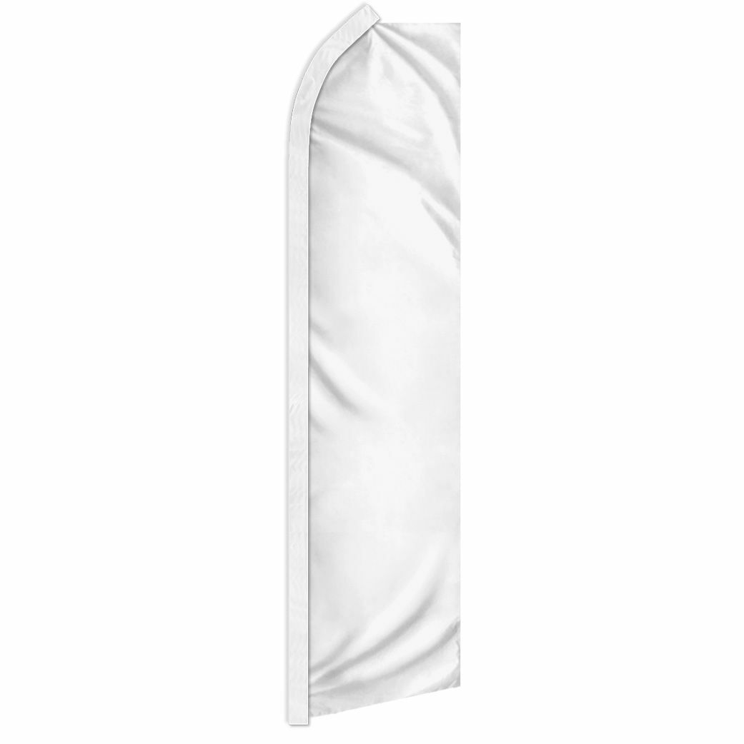 « WHITE » advertising super flag swooper banner business solid color blank blanco